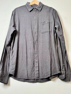 Fieldworth Burl Milled Long Sleeve Button Down Shirt Gray Sz M